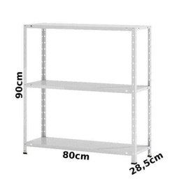 Estante Aço Multiuso 90x80x28cm 3 Prateleiras até 20Kg para Bandeja Eaf007 - Elite Aço - Branco - 2