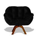 Ver imagem 1 de Poltrona Miami Base Giratória Decorativa - Preto Divini Decor