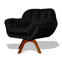 Ver imagem 2 de Poltrona Miami Base Giratória Decorativa - Preto Divini Decor