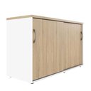 Ver imagem 5 de Armário Organizador 140cm 2 Portas de Correr Escritório F5 Cor:macadâmia com Branco
