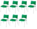 Ver imagem 2 de Cadeira Iso Base Branco Escola, Escritório Verde Kit 7 Un
