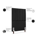 Ver imagem 3 de Cabeceira Estofada Solteiro Carla 90cm Corino Preto