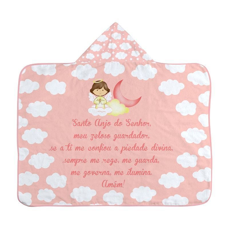 Ver imagem 3 de Kit Toalha de Banho Bebe e 6 Panos de Boca Anjinho Cor:rosa