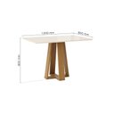 Ver imagem 3 de Conjunto Sala de Jantar Mesa Lisa 120cm Tampo MDF Vidro Canto Reto 4 Cadeiras Evelin