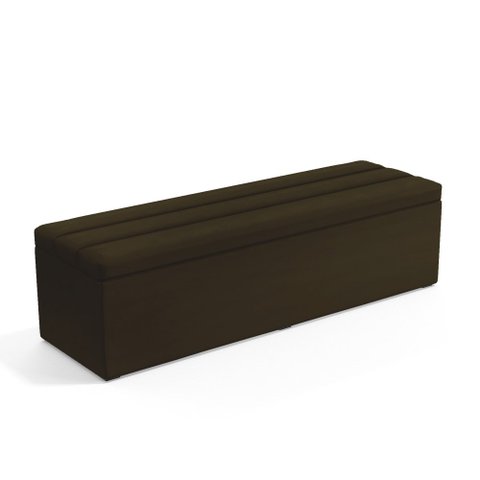 Calçadeira Baú Ursa 160 para Cama Queen Z-010 Sued Marrom Aradecor