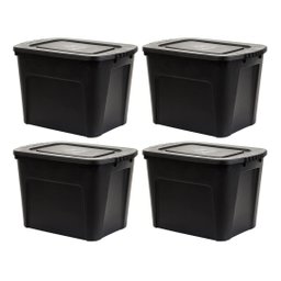 Kit 4 Caixas Organizadora Ecobox 80l Preta - 1