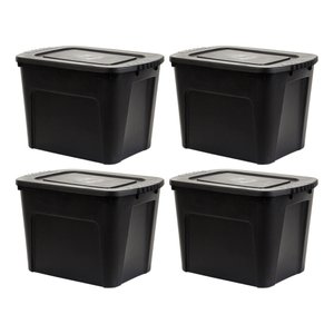 Kit 4 Caixas Organizadora Ecobox 80l Preta