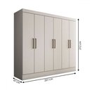 Ver imagem 4 de Guarda-roupa Casal Nórdico 6 Portas 3 Gavetas Branco - Panorama Móveis