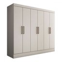 Ver imagem 3 de Guarda-roupa Casal Nórdico 6 Portas 3 Gavetas Branco - Panorama Móveis