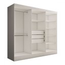 Ver imagem 5 de Guarda-roupa Casal Nórdico 6 Portas 3 Gavetas Branco - Panorama Móveis