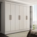 Ver imagem 1 de Guarda-roupa Casal Nórdico 6 Portas 3 Gavetas Branco - Panorama Móveis