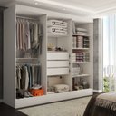 Ver imagem 2 de Guarda-roupa Casal Nórdico 6 Portas 3 Gavetas Branco - Panorama Móveis