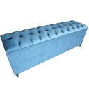 Ver imagem 1 de Recamier Baú Casal Capitonê Vintage Suede 140 Cm 100% Mdf