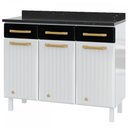Ver imagem 1 de Balcão de Cozinha em Aço Diamante 3 Portas 3 Gavetas Branco/Preto 818108 - Telasul