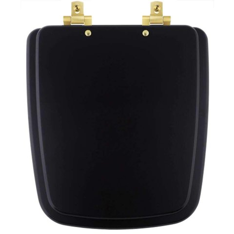 Assento Sanitário Mdf Soft Close Boss Matte Black (preto Fosco) para Vaso Incepa com Ferragem