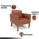 Ver imagem 3 de Kit 2 Poltronas Decorativas Isabella Pés Fixo em Madeira Castanho Pu Nozes G19 - Gran Belo