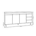 Ver imagem 4 de Balcão de Pia Andreia 150cm 3 Portas e 3 Gavetas - Moveis Leartam