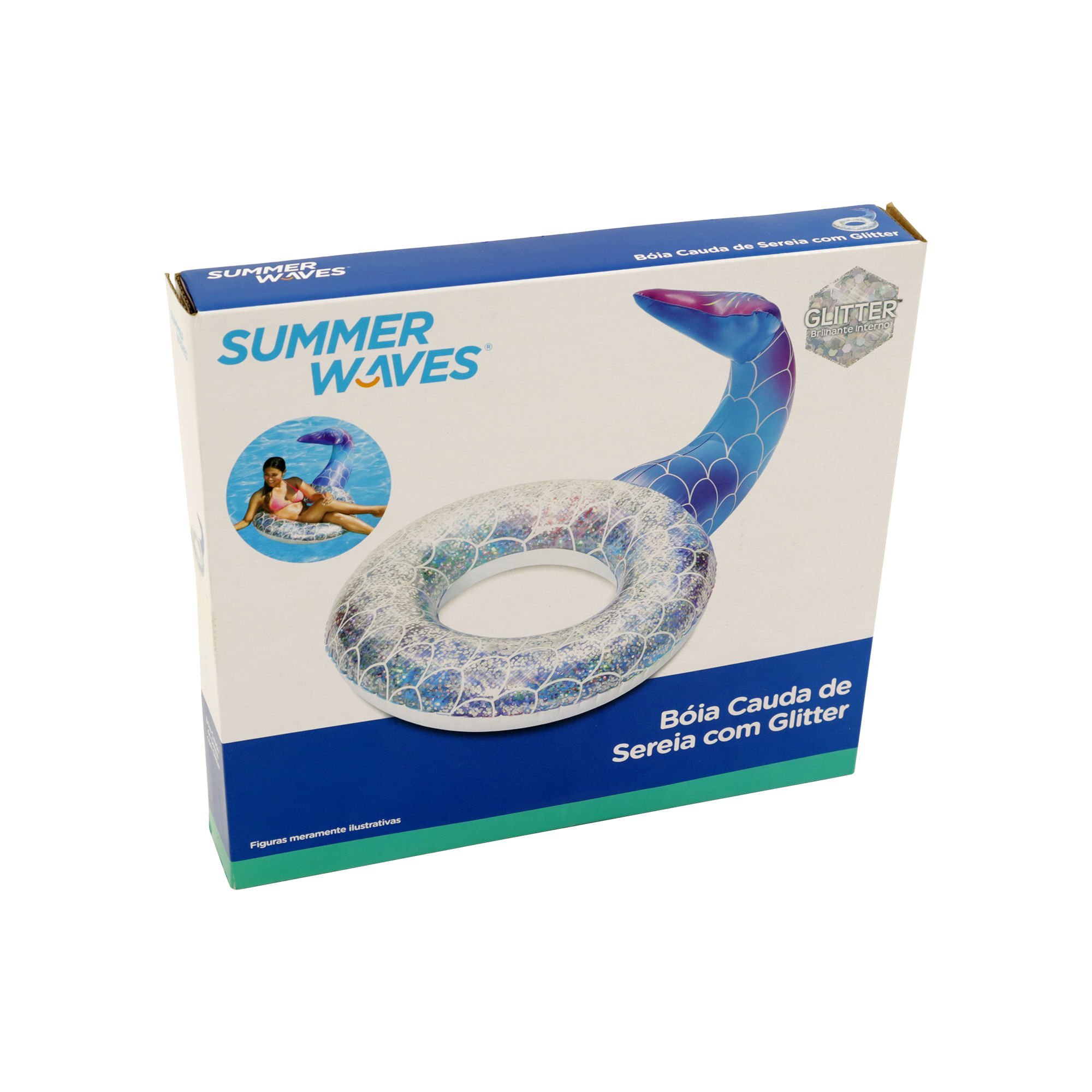 Boia Inflável Cauda de Sereia com Glitter Bel Summer Waves - 4