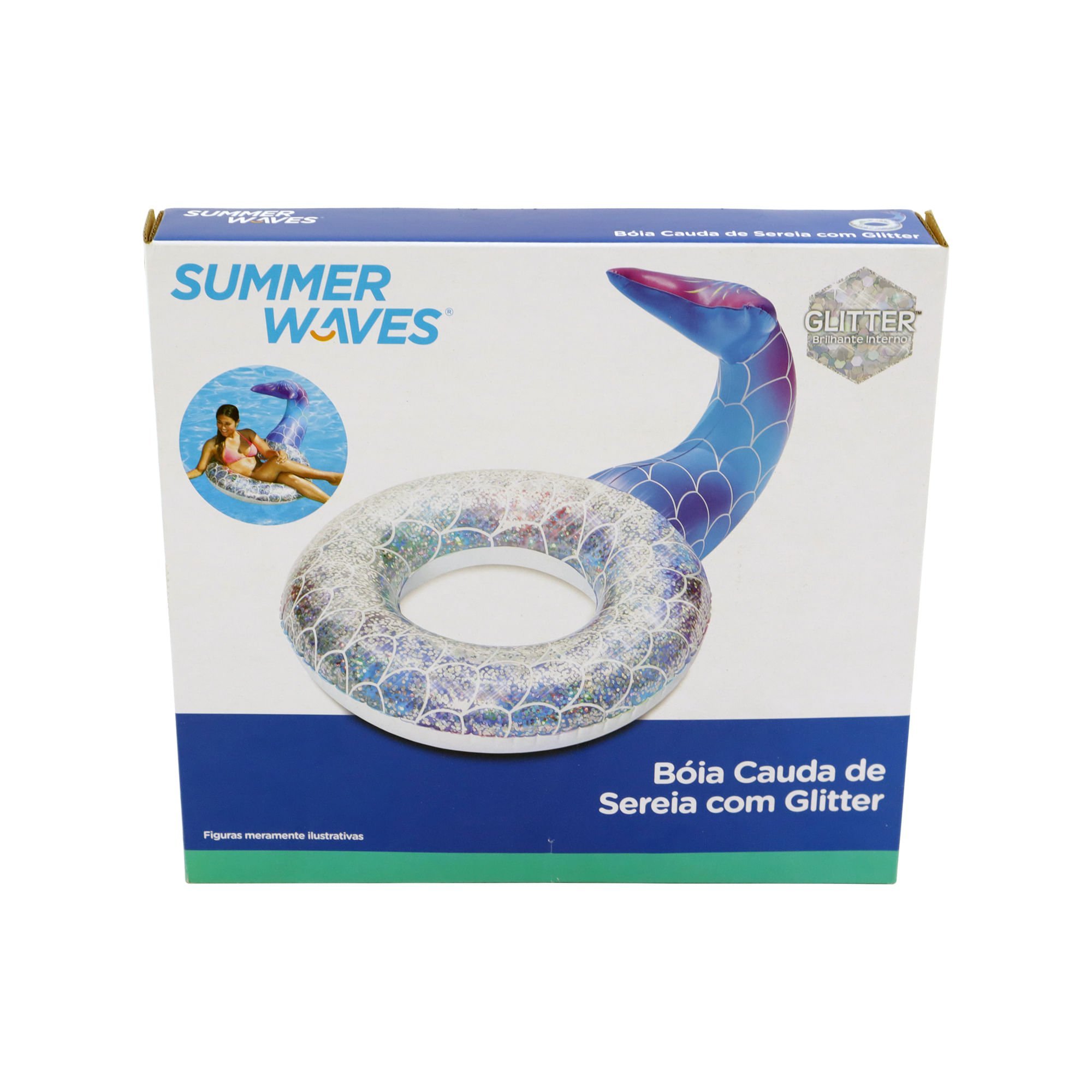 Boia Inflável Cauda de Sereia com Glitter Bel Summer Waves - 3