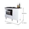 Balcão para Cooktop 1,05m 5 Bocas 1 Nicho com 1 Porta e Gaveta Turim - 4