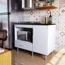 Ver imagem 1 de Balcão para Cooktop 1,05m 5 Bocas 1 Nicho com 1 Porta e Gaveta Turim