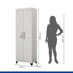 Armário Multiuso 2 Portas com Chave Asteca Valdemóveis - 5