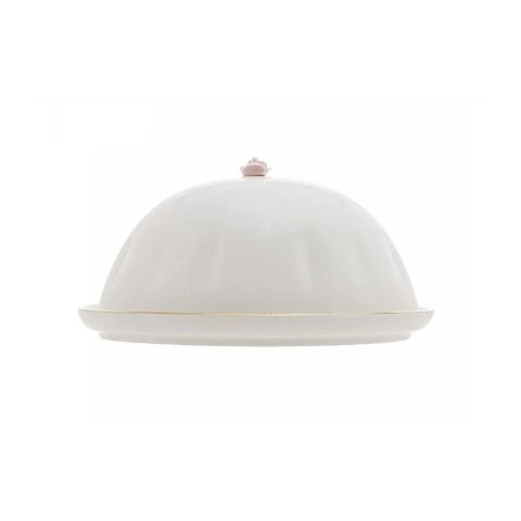 Manteigueira de Porcelana Flower Branco 16cm X 10cm X 9cm - Wolff