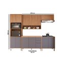 Ver imagem 2 de Kit Cozinha Modulada 5 Peças Divina 2 Aéreos + 2 Balcões + 1 Torre Quente C5p187 Freijó Titanium