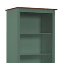 Ver imagem 2 de Estante para Livros 3 Prateleiras 1 Gaveta Pés Luis Xv 60201 Linz Móveis - Verde Musgo/imbuia