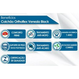 Colchão Viúva Orthoflex Molas Bonnel Venezia Black Euro Pillow (1,08x1,88x0,24) -  - 3