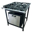 Ver imagem 1 de Fogão Alta Pressão 4 Bocas Alcazon com Forno 75 Litros Tampa Inox Acz-009+aczf-004