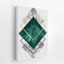 Ver imagem 2 de Folhas e Formas Geométricas Losango Quadro Canvas 100x70cm