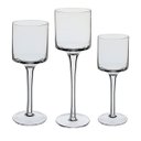 Ver imagem 1 de Jogo 3 Peças Castiçal Decorativo de Cristal Transparente 25.8x7.0x7.0cm Porta