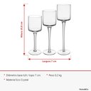 Ver imagem 7 de Jogo 3 Peças Castiçal Decorativo de Cristal Transparente 25.8x7.0x7.0cm Porta