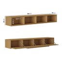 Ver imagem 3 de Rack Suspenso Ripado para TV até 75 Polegadas Planejado 180cm Aruá CabeCasa MadeiraOriginals Marrom Jatobá