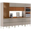 Ver imagem 1 de Cozinha Modulada 6 Pecas 310 Cm Ripado Dp3101 Nogueira Nude Prime Demartez
