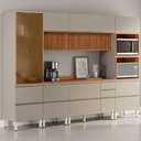Ver imagem 2 de Cozinha Modulada 6 Pecas 310 Cm Ripado Dp3101 Nogueira Nude Prime Demartez