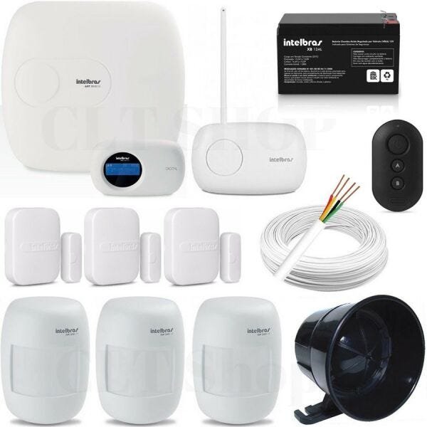 Kit Sistema de Alarme Completo Amt 2018 Eg Intelbras Kit 1 MadeiraMadeira