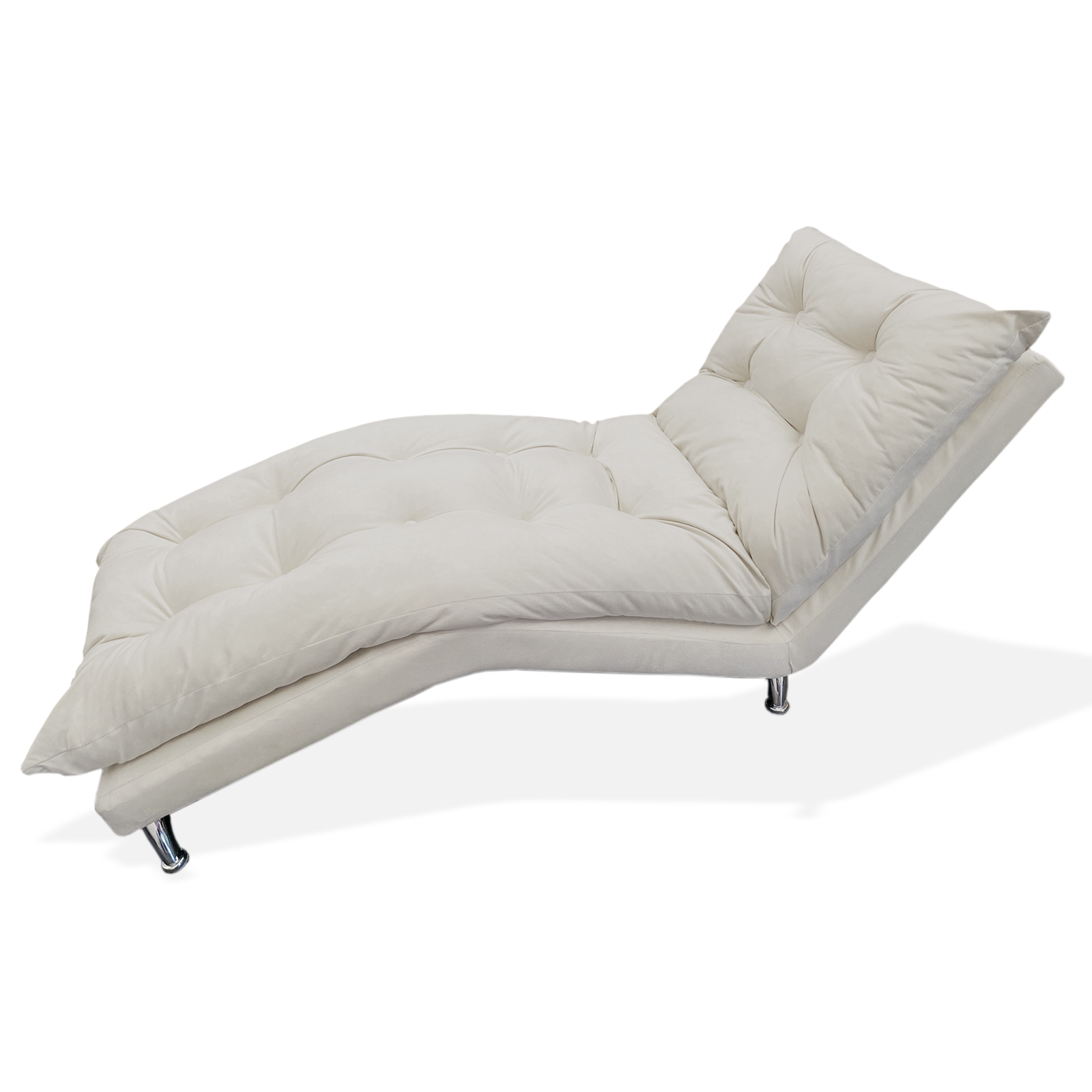 Chaise Divã Espreguiçadeira Estofada Salão de Beleza Diva Corano Bege - DL Decorações