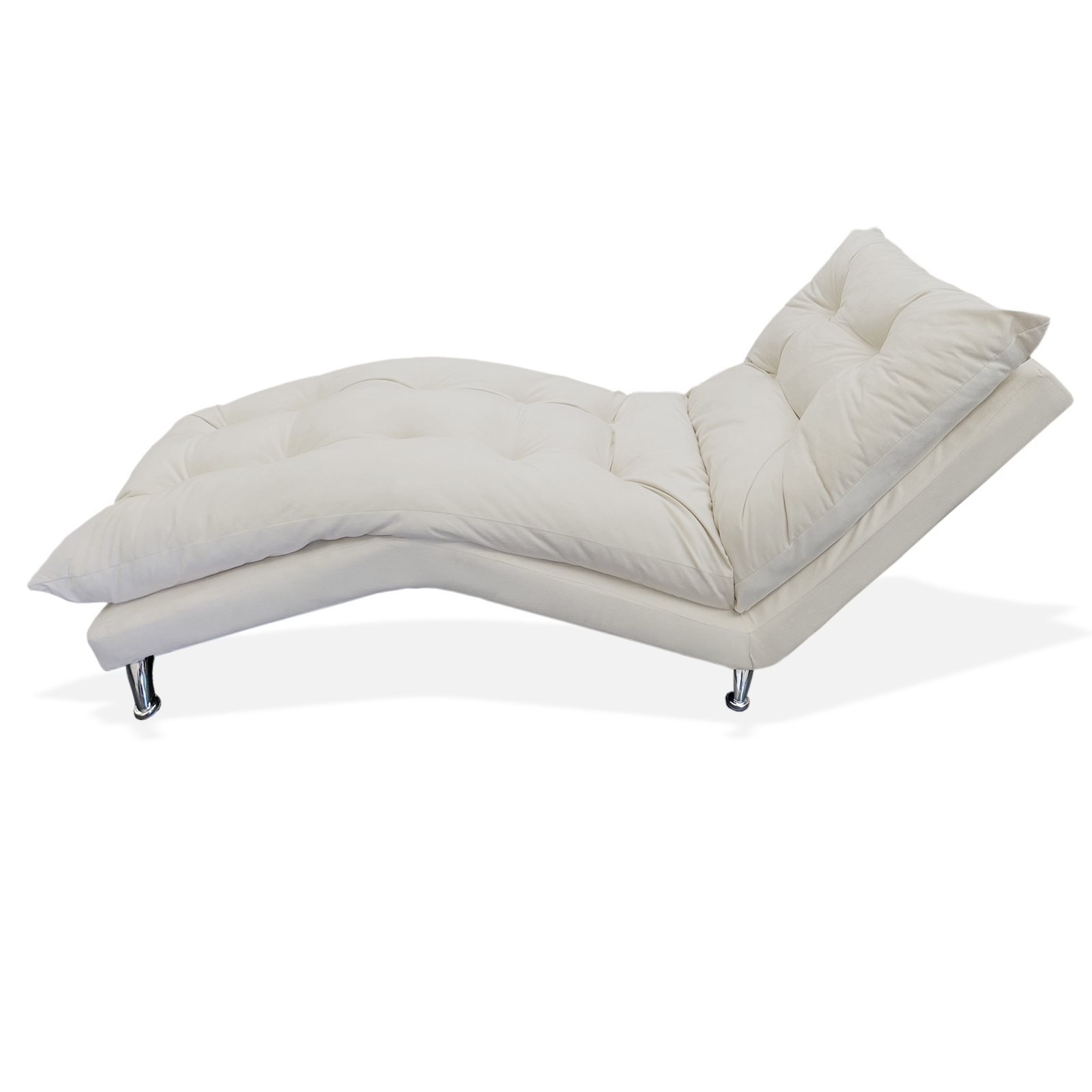 Chaise Divã Espreguiçadeira Estofada Salão de Beleza Diva Corano Bege - DL Decorações - 2