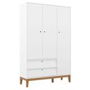 Ver imagem 3 de Quarto de Bebê Unique 3 Portas com Cômoda Sapateira e Painel Farm Branco Soft Eco Wood - Matic