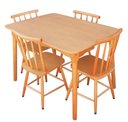 Ver imagem 4 de Jogo de Jantar Colonial Brisa Mesa 110x80 Cm + 04 Cadeiras Mel Rustico