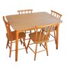 Jogo de Jantar Colonial Brisa Mesa 110x80 Cm + 04 Cadeiras Mel Rustico - 2