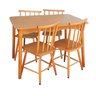 Jogo de Jantar Colonial Brisa Mesa 110x80 Cm + 04 Cadeiras Mel Rustico - 15