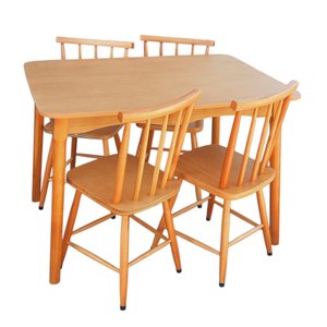 Jogo de Jantar Colonial Brisa Mesa 110x80 Cm + 04 Cadeiras Mel Rustico