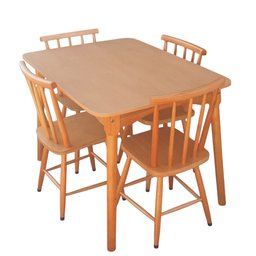 Jogo de Jantar Colonial Brisa Mesa 110x80 Cm + 04 Cadeiras Mel Rustico - 3