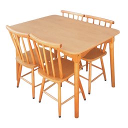 Jogo de Jantar Colonial Brisa Mesa 110x80 Cm + 04 Cadeiras Mel Rustico - 16
