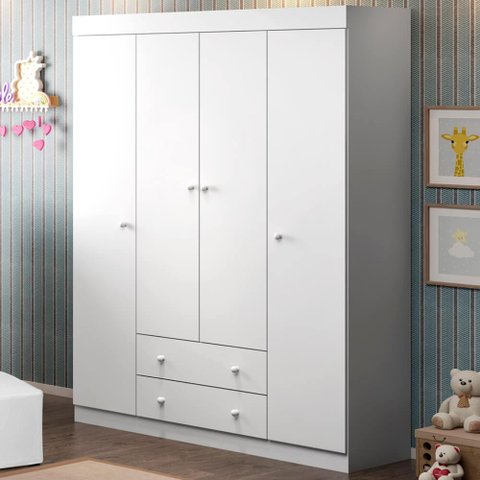 Guarda Roupa Infantil Eliza com 4 Portas - Branco