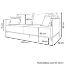 Ver imagem 7 de Sofa Liv 3 Lugares 200cm Pes Aço Linho 233 Cinza Ezz Cinza