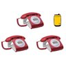 Kit 3 Aparelho Telefone Fixo com Bina Vermelho Intelbras - 1